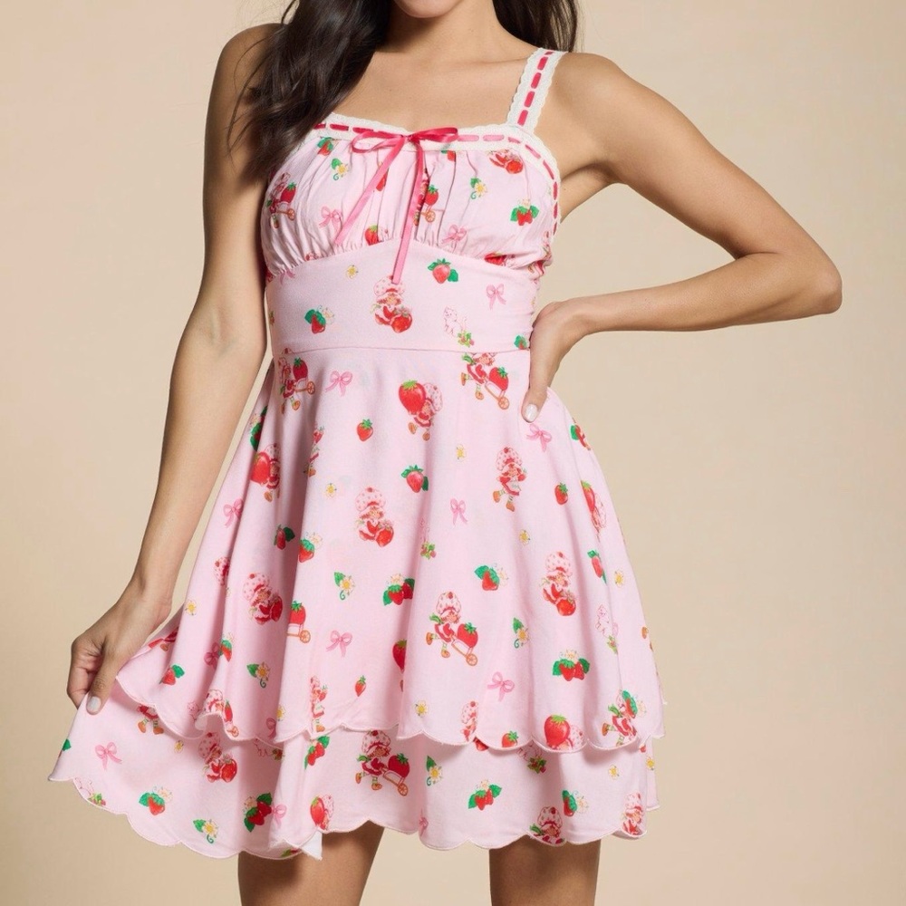 Strawberry Shortcake Coquette Allover Print Dress